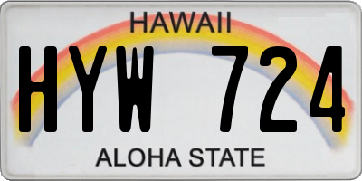 HI license plate HYW724