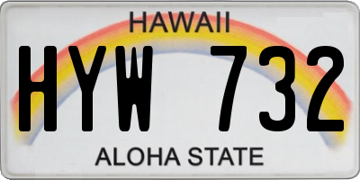 HI license plate HYW732