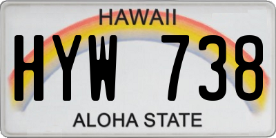 HI license plate HYW738