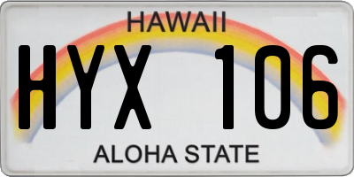 HI license plate HYX106