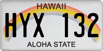 HI license plate HYX132