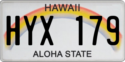 HI license plate HYX179