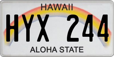 HI license plate HYX244