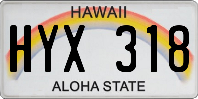 HI license plate HYX318