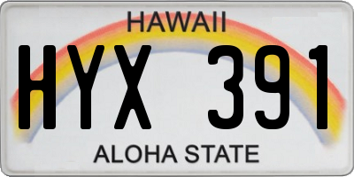 HI license plate HYX391