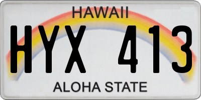 HI license plate HYX413