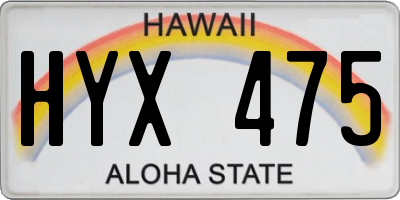 HI license plate HYX475
