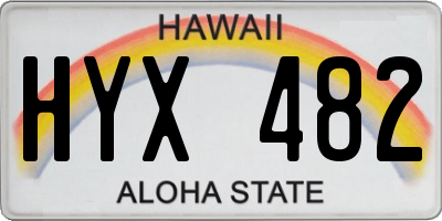 HI license plate HYX482
