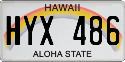 HI license plate HYX486