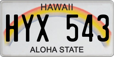 HI license plate HYX543
