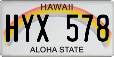 HI license plate HYX578