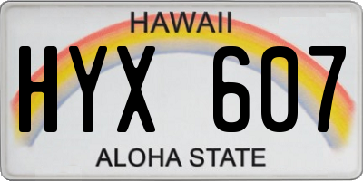 HI license plate HYX607