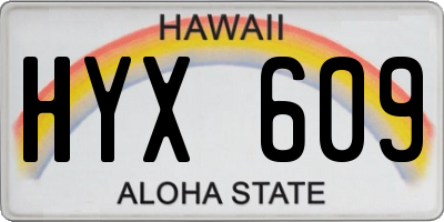 HI license plate HYX609