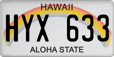 HI license plate HYX633
