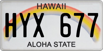 HI license plate HYX677
