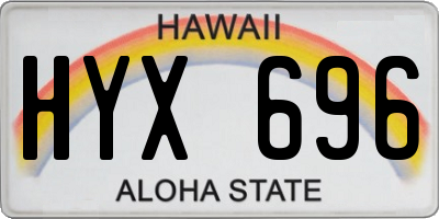 HI license plate HYX696