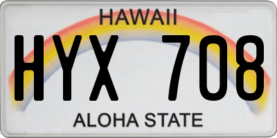 HI license plate HYX708