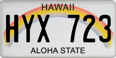 HI license plate HYX723