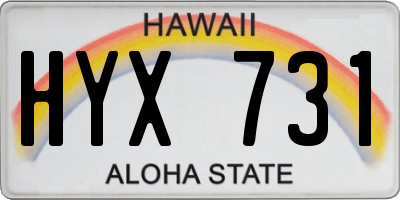 HI license plate HYX731