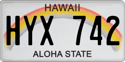 HI license plate HYX742