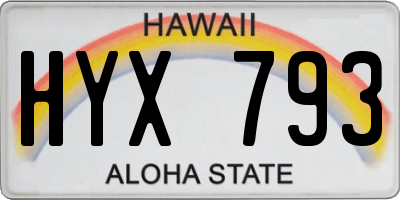 HI license plate HYX793