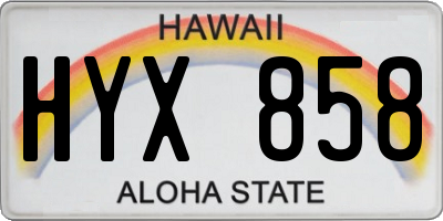 HI license plate HYX858