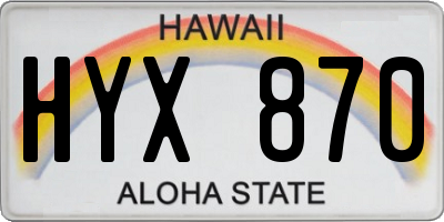 HI license plate HYX870