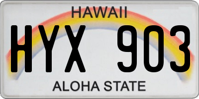 HI license plate HYX903