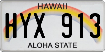 HI license plate HYX913