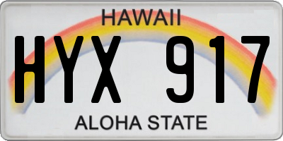 HI license plate HYX917