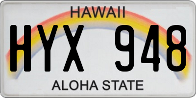 HI license plate HYX948