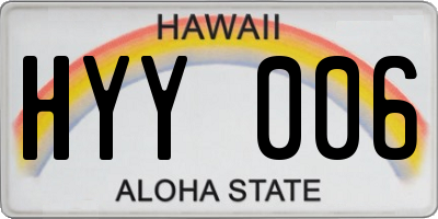 HI license plate HYY006