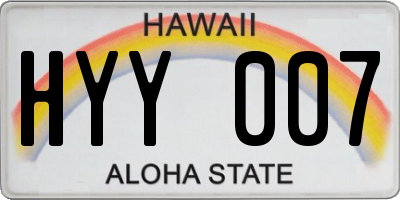 HI license plate HYY007