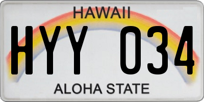 HI license plate HYY034