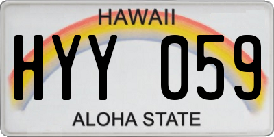 HI license plate HYY059