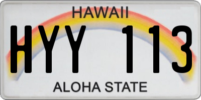HI license plate HYY113