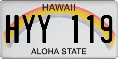 HI license plate HYY119