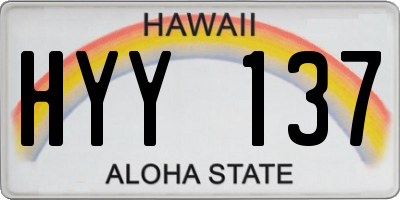 HI license plate HYY137