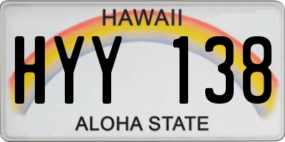 HI license plate HYY138