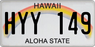 HI license plate HYY149