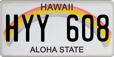 HI license plate HYY608
