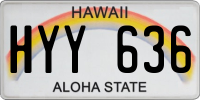 HI license plate HYY636