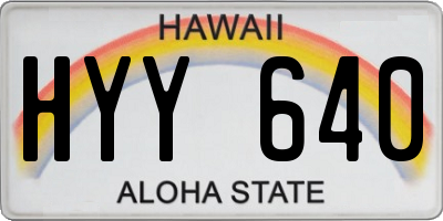 HI license plate HYY640
