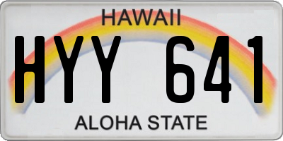 HI license plate HYY641