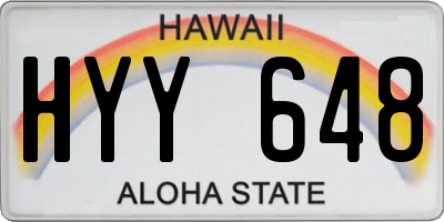 HI license plate HYY648