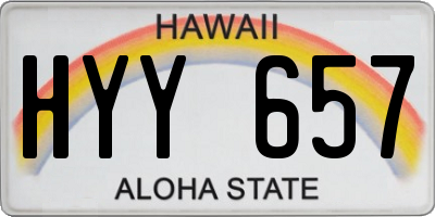 HI license plate HYY657