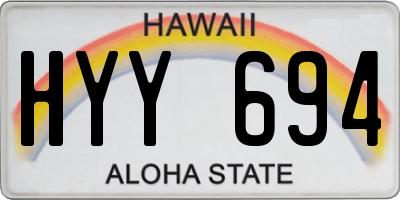 HI license plate HYY694
