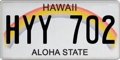 HI license plate HYY702