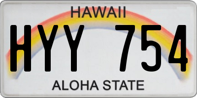 HI license plate HYY754