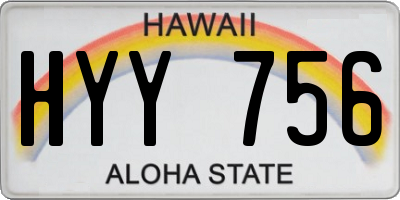 HI license plate HYY756